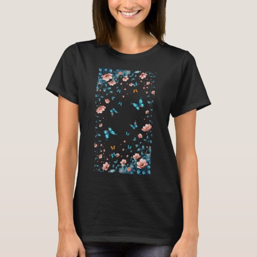 Whispers of Wings Midnight Bloom Flight Butterflie T-Shirt (Vorderseite)