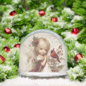 Whispers of Winter – Fairy Child with Cardinal  Schneekugeln (Weihnachten)