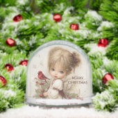 Whispers of Winter – Fairy Child with Cardinal Schneekugeln (Weihnachten)