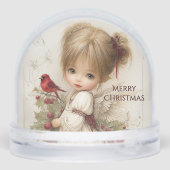Whispers of Winter – Fairy Child with Cardinal Schneekugeln (Rückseite)