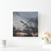 Whispers of Winter Quadratische Wanduhr (Zuhause)