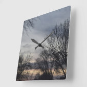 Whispers of Winter Quadratische Wanduhr (Winkel)