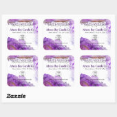 Whispy Alcohol Ink Candle Product Label Quadratischer Aufkleber (Blatt)