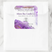 Whispy Alcohol Ink Candle Product Label Quadratischer Aufkleber (Tasche)