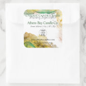 Whispy Alcohol Ink Candle Product Label Quadratischer Aufkleber (Tasche)