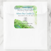 Whispy Alcohol Ink Candle Product Label Quadratischer Aufkleber (Tasche)