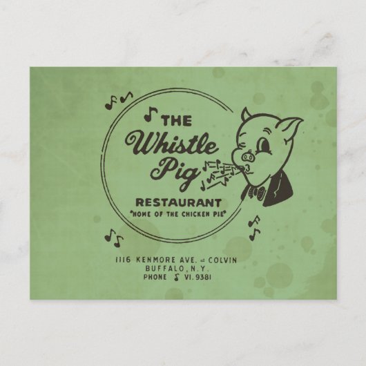 Whistle Pig Restaurant Postkarte (Vorderseite)