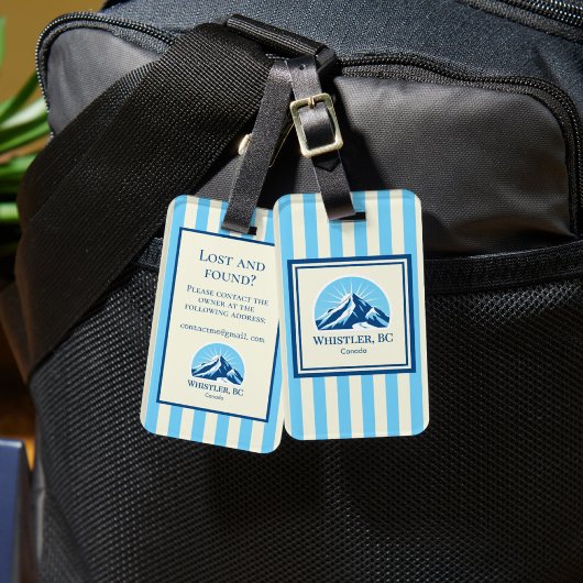 Whistler BC Canada mountain Luggage Tag Gepäckanhänger