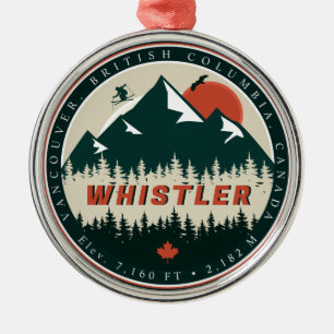 Whistler BC Kanada Berg Ski Vintage Ornament Aus Metall