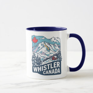 Whistler BC Kanada Niedliches Skifahren Wasserfarb Tasse