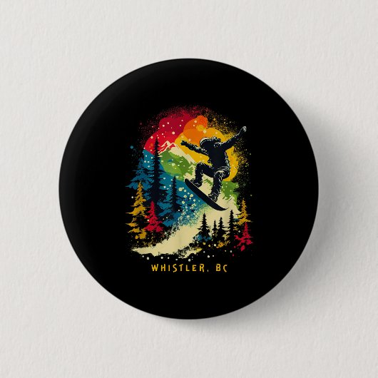 Whistler Bc Kanada Snowboarder Snowboarden Resort Button (Vorderseite)