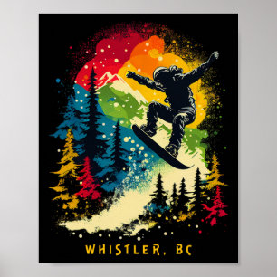 Whistler Bc Kanada Snowboarder Snowboarden Resort Poster