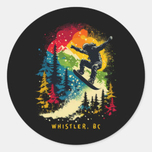 Whistler Bc Kanada Snowboarder Snowboarden Resort Runder Aufkleber
