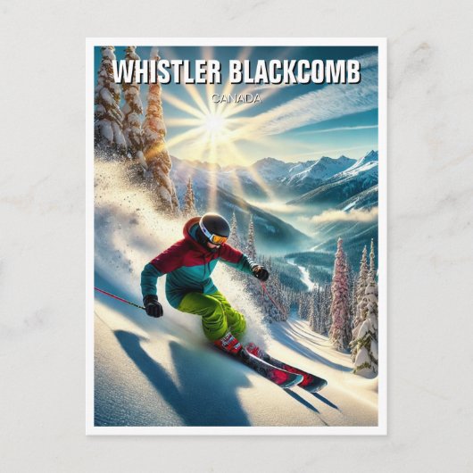 Whistler Blackcomb Canada Skier Skiing Postkarte (Vorderseite)