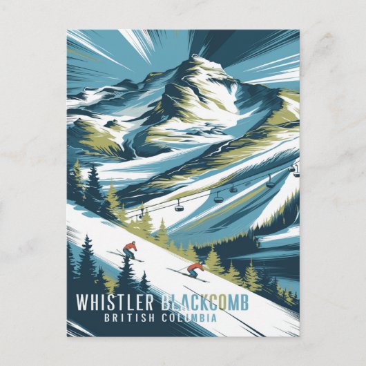 Whistler Blackcomb Skifahren Postkarte (Vorderseite)