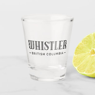 Whistler British Columbia Art Deco Typografie Schnapsglas