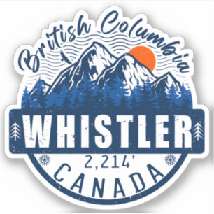 Whistler British Columbia Canada Minimalistisch Sk Aufkleber