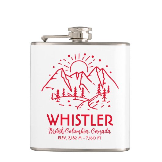 Whistler British Columbia Canada Minimalistisch Sk Flachmann (Vorderseite)
