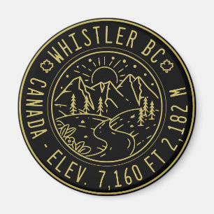 Whistler British Columbia Canada Minimalistisch Sk Magnet