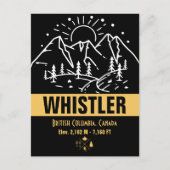 Whistler British Columbia Canada Minimalistisch Sk Postkarte (Vorderseite)