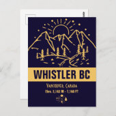 Whistler British Columbia Canada Minimalistisch Sk Postkarte (Vorne/Hinten)