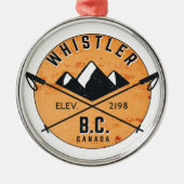 Whistler British Columbia Canada Skiing Snowboard Ornament Aus Metall (Vorne)