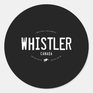 Whistler British Columbia Graphic Retro Vintag Sn Runder Aufkleber