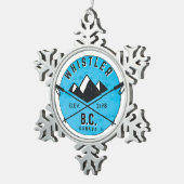 Whistler British Columbia Kanada Skifahren Ski Schneeflocken Zinn-Ornament (Rechts)