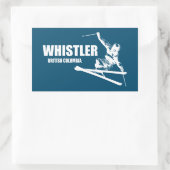 Whistler British Columbia Skier Rechteckiger Aufkleber (Tasche)
