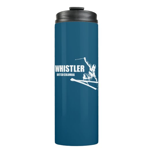 Whistler British Columbia Skier Thermosbecher (Vorderseite)