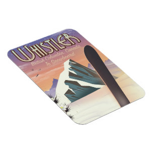 Whistler British Columbia Snowboardplakat Magnet