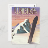 Whistler British Columbia Snowboardplakat Postkarte (Vorne/Hinten)