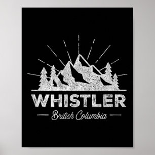 Whistler British Columbia T-Shirt Vintage Skifahre Poster