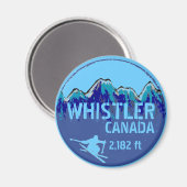 Whistler Canada blue ski art magnet (Vorderseite/Rückseite)