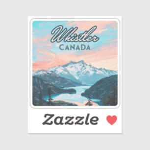 Whistler Canada British Columbia Ski Resort Retro Aufkleber