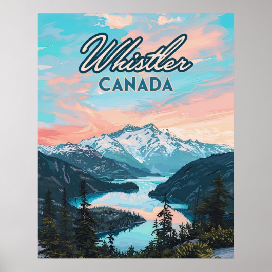 Whistler Canada British Columbia Ski Resort Retro Poster (Vorne)