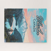 Whistler Canada British Columbia Ski Resort Retro Puzzle (Horizontal)