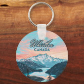 Whistler Canada British Columbia Ski Resort Retro Schlüsselanhänger (Rückseite)