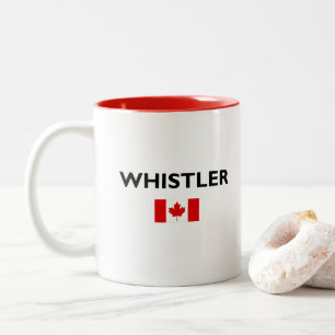 Whistler Canada Canadian Flag Light Color Zweifarbige Tasse