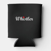 Whistler Canada Script Text Maple Leaf Dark Dosenkühler (Vorderseite)