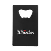 Whistler Canada Script Text Maple Leaf Dark Geldbeutel Flaschenöffner (Rückseite)