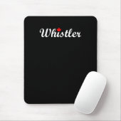 Whistler Canada Script Text Maple Leaf Dark Mousepad (Mit Mouse)