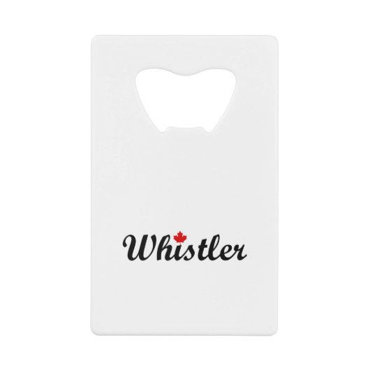 Whistler Canada Script Text Small Maple Leaf Geldbeutel Flaschenöffner (Vorderseite)