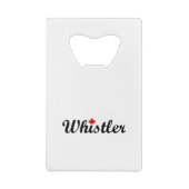 Whistler Canada Script Text Small Maple Leaf Geldbeutel Flaschenöffner (Rückseite)