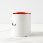 Whistler Canada Script Text Small Maple Leaf Zweifarbige Tasse (Mittel)