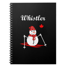 Whistler Canada Ski Snowman und Red Maple Leaf Notizblock