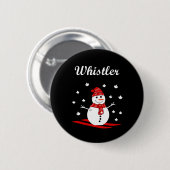 Whistler Canada Snowman mit Ahornblätterfarbe Button (Vorne & Hinten)