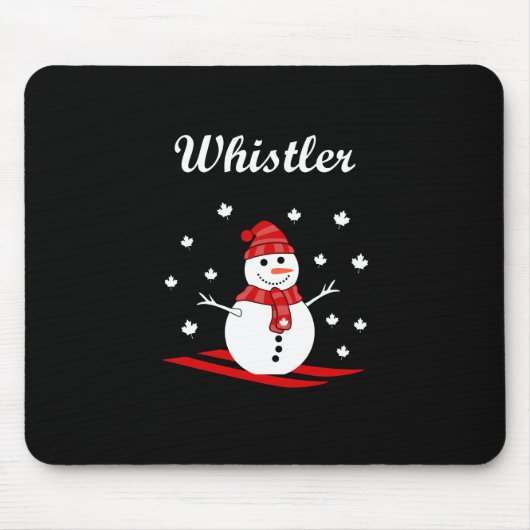 Whistler Canada Snowman mit Ahornblätterfarbe Mousepad (Vorne)