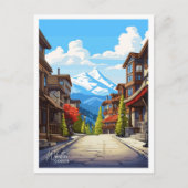 Whistler Canada Vintage Travel Illustration Postkarte (Vorderseite)
