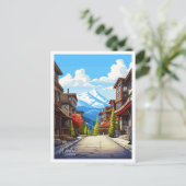 Whistler Canada Vintage Travel Illustration Postkarte (Stehend Vorderseite)